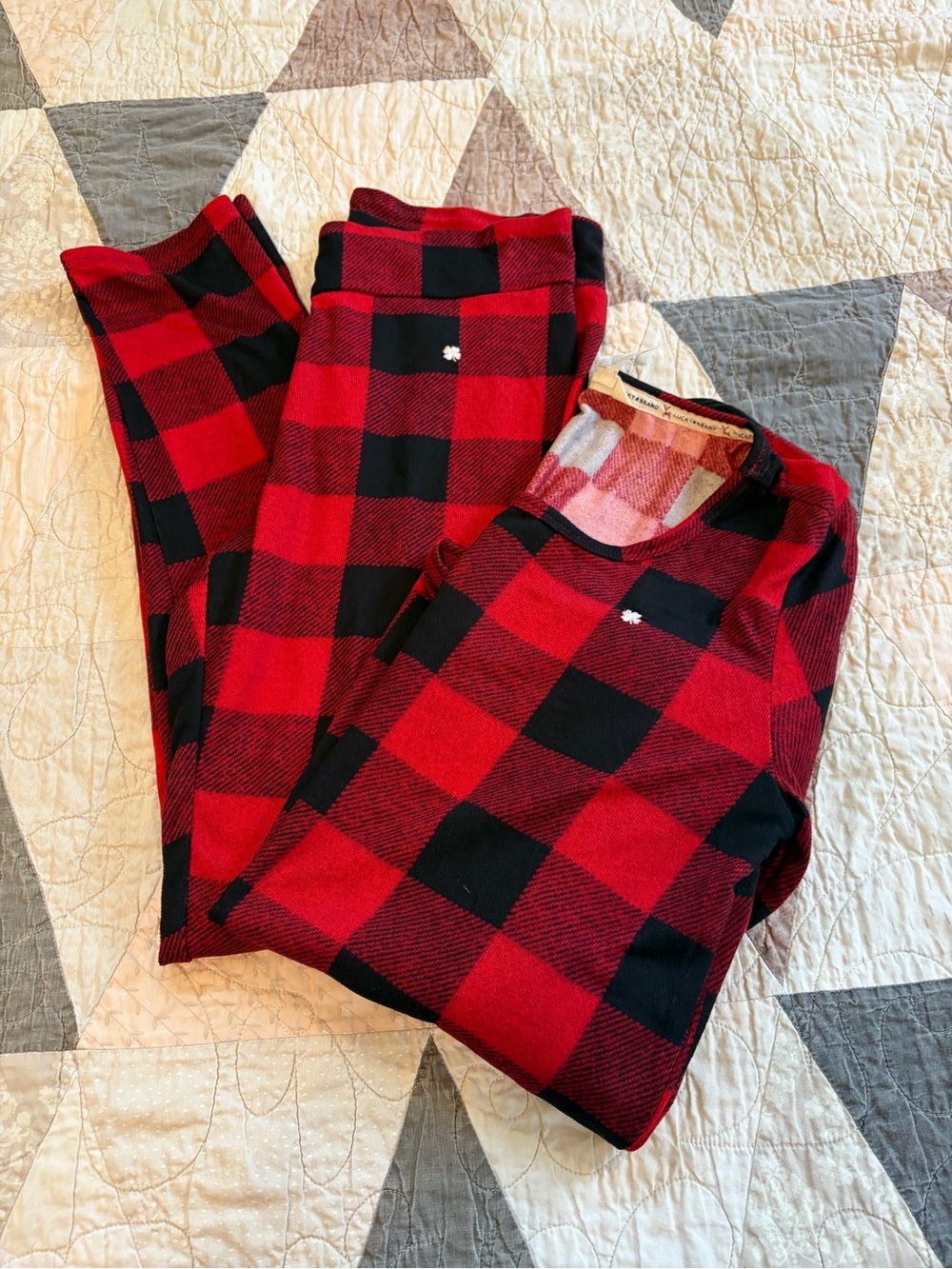 Women’s Lucky Brand Red & Black Buffalo Plaid Pajama Set